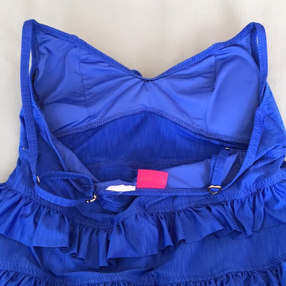 Betsey Johnson Swim Royal Blue Ruffle Two Piece Swimsuit, Size Medium - Picture 11 of 16